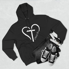 Heart and Cross Unisex Premium Pullover Hoodie