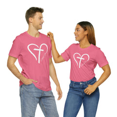 Heart and Cross Unisex Jersey Short Sleeve Tee