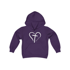 Heart and Cross Youth Heavy Blend Hooded Sweatshirt