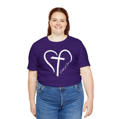 Heart and Cross Unisex Jersey Short Sleeve Tee