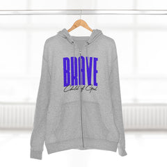 Brave Child of God Premium-Hoodie mit durchgehendem Reißverschluss für Herren