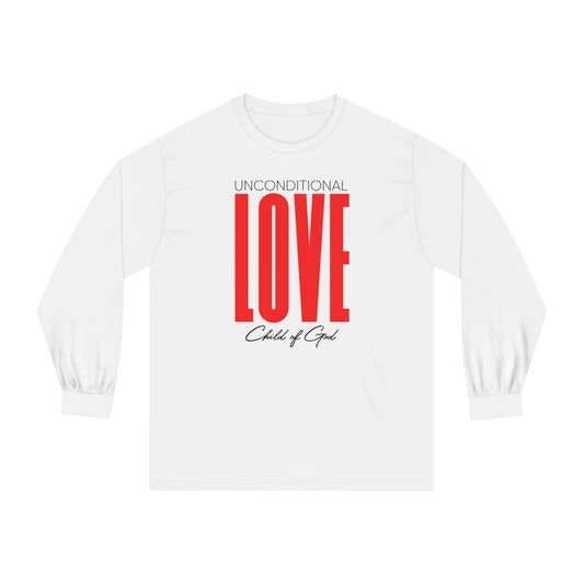 Camiseta unissex de manga comprida com amor incondicional