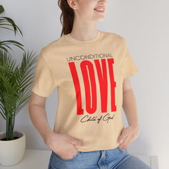 Camiseta unissex de manga curta com amor incondicional