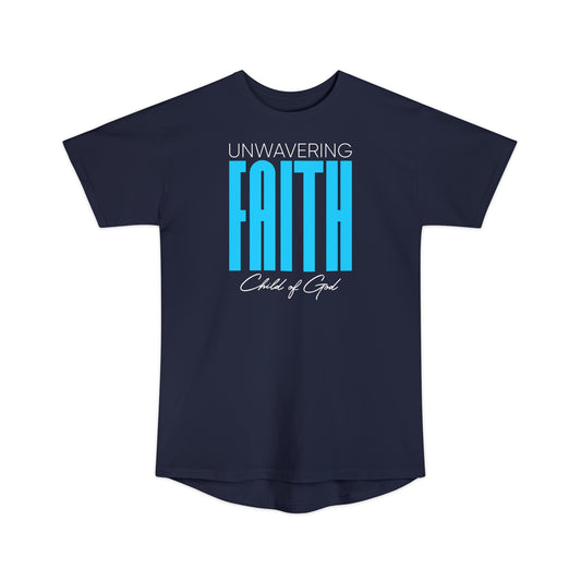 Camiseta urbana unissex de corpo longo e fé inabalável
