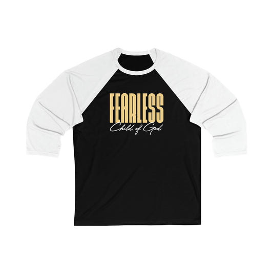 Fearless Child of God Herren-Baseball-T-Shirt mit 3/4-Ärmeln