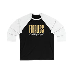 Camiseta masculina de beisebol com manga 3/4 destemida Filho de Deus