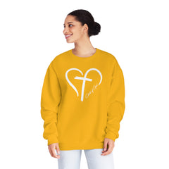 Heart and Cross Unisex NuBlend® Crewneck Sweatshirt