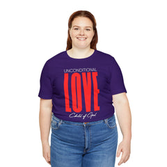 Camiseta unissex de manga curta com amor incondicional