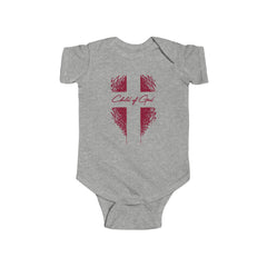 Body infantil de jérsei fino com escudo e cruz