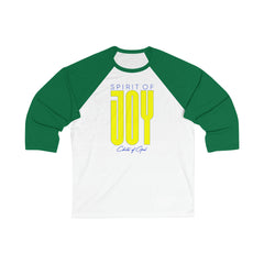 Camiseta de beisebol unissex Spirit of Joy manga 3/4
