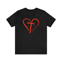 Heart and Cross Men's Jersey Short Sleeve Tee