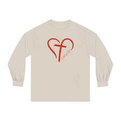 Heart and Cross Unisex Long Sleeve T-Shirt