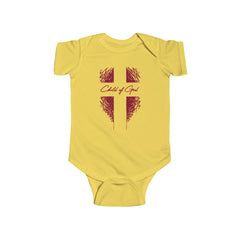 Body infantil de jérsei fino com escudo e cruz