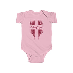 Body infantil de jérsei fino com escudo e cruz