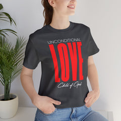 Camiseta unissex de manga curta com amor incondicional