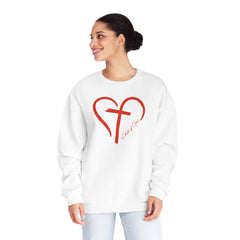 Heart and Cross Unisex NuBlend® Crewneck Sweatshirt