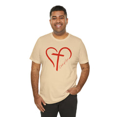 Heart and Cross Men's Jersey Short Sleeve Tee