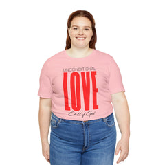 Camiseta unissex de manga curta com amor incondicional