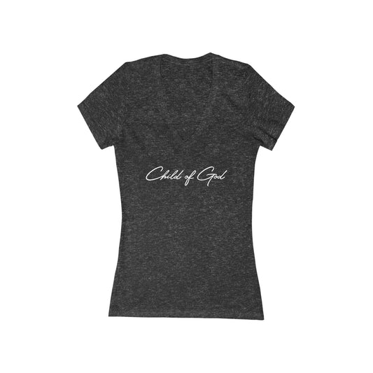 Damen-T-Shirt aus Jersey im klassischen Design mit kurzen Ärmeln und tiefem V-Ausschnitt