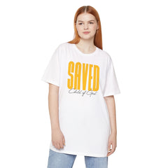 Camiseta urbana unissex de corpo longo Saved Child of God