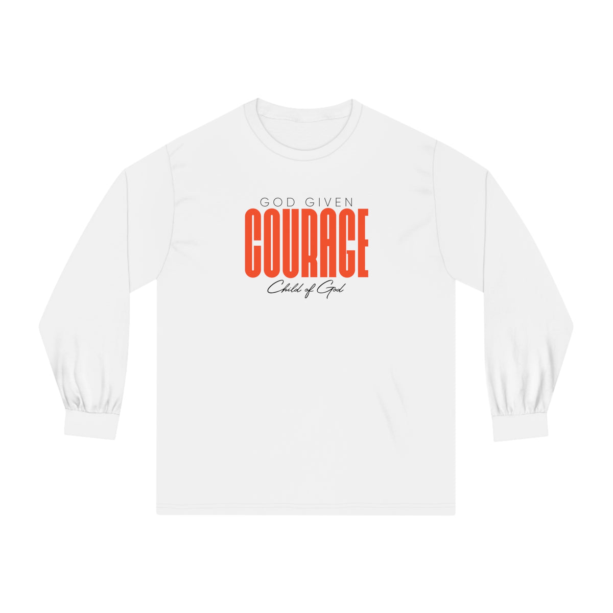 Camiseta unissex de manga comprida God Give Courage