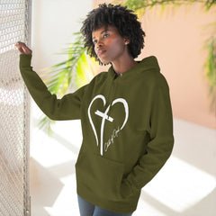 Heart and Cross Unisex Premium Pullover Hoodie