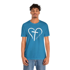 Camiseta masculina de manga curta Heart and Cross