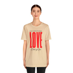 Camiseta unissex de manga curta com amor incondicional