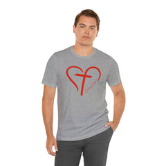 Heart and Cross Men's Jersey Short Sleeve Tee