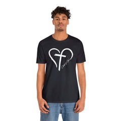 Camiseta masculina de manga curta Heart and Cross