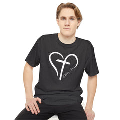 Camiseta urbana masculina de corpo longo Heart and Cross