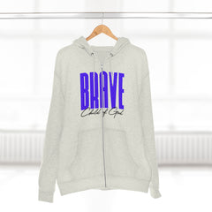 Brave Child of God Premium-Hoodie mit durchgehendem Reißverschluss für Herren