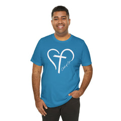 Camiseta masculina de manga curta Heart and Cross