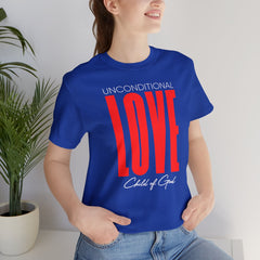 Camiseta unissex de manga curta com amor incondicional