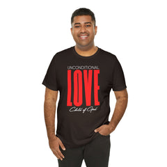 Camiseta masculina de manga curta com amor incondicional