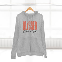 Blessed Child of God Men's Premium Full Zip Hoodie