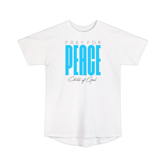 Camiseta urbana unissex de corpo longo Ore pela paz