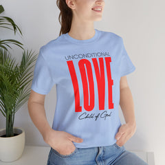 Camiseta unissex de manga curta com amor incondicional