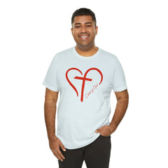 Heart and Cross Men's Jersey Short Sleeve Tee