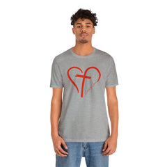 Heart and Cross Men's Jersey Short Sleeve Tee