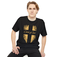 Camiseta urbana masculina Shield and Cross de corpo longo