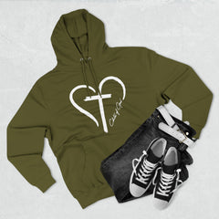 Heart and Cross Men's Premium Pullover Hoodie