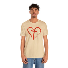 Heart and Cross Men's Jersey Short Sleeve Tee