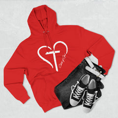 Heart and Cross Men's Premium Pullover Hoodie