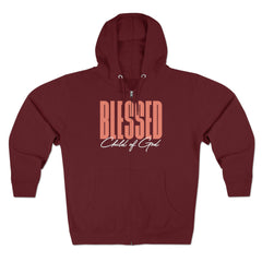 Blessed Child of God Men's Premium Full Zip Hoodie