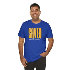 Saved Child of God Men's Jersey Short Sleeve Tee