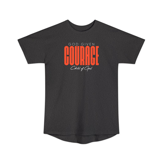 Camiseta urbana masculina de corpo longo God Given Courage