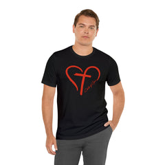 Heart and Cross Men's Jersey Short Sleeve Tee