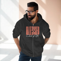 Gesegnetes Kind Gottes Premium-Hoodie mit durchgehendem Reißverschluss für Herren