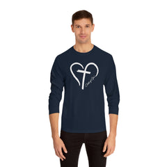 Heart and Cross Men's Long Sleeve T-Shirt